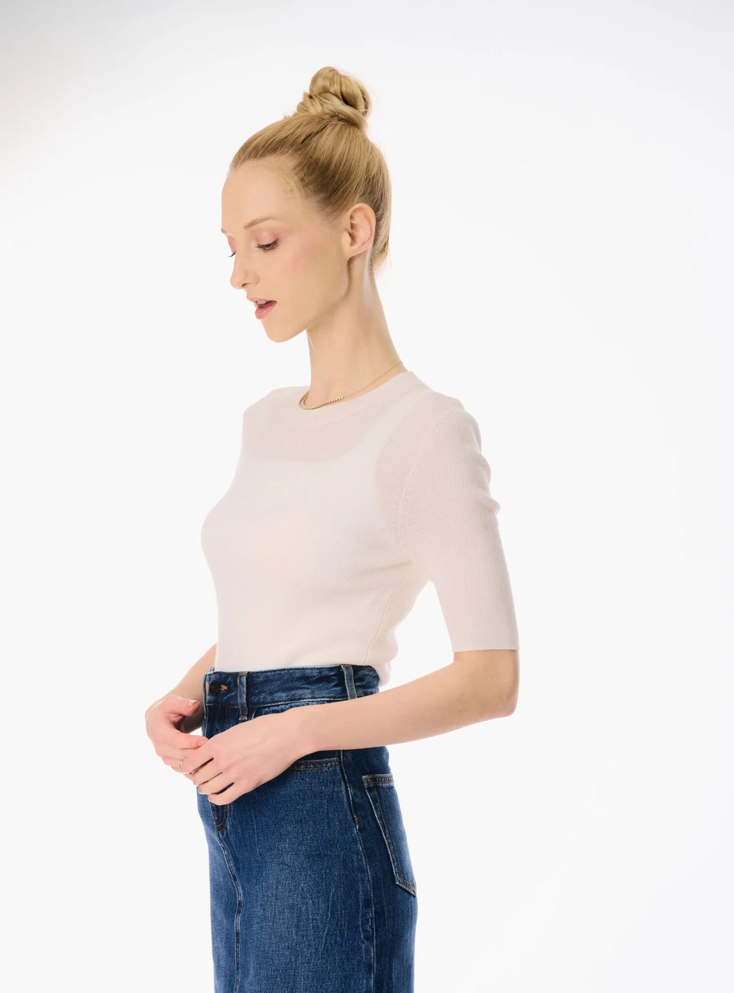 MONA silk-blended top (White)