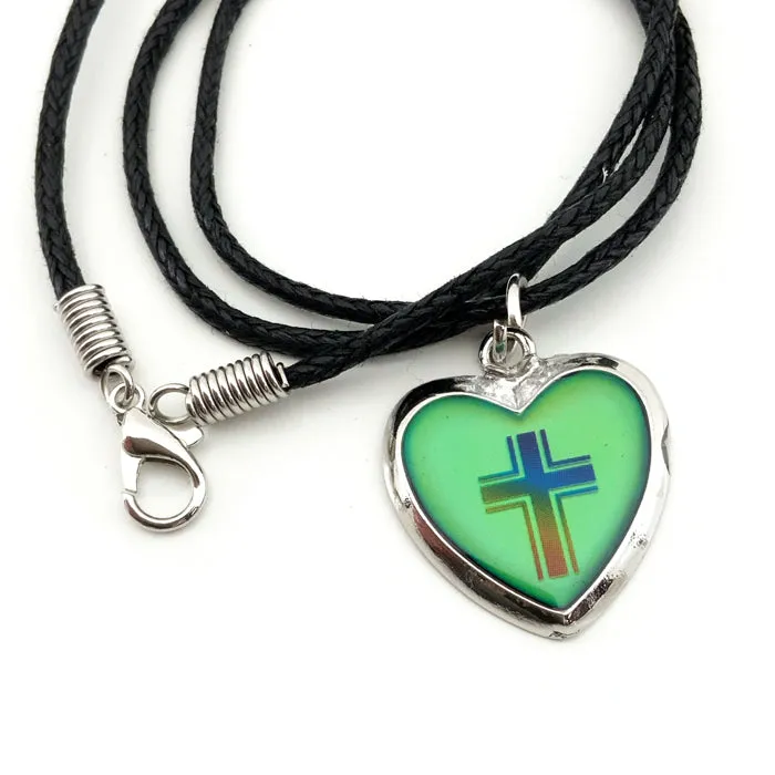 Mood Heart Cross Necklace
