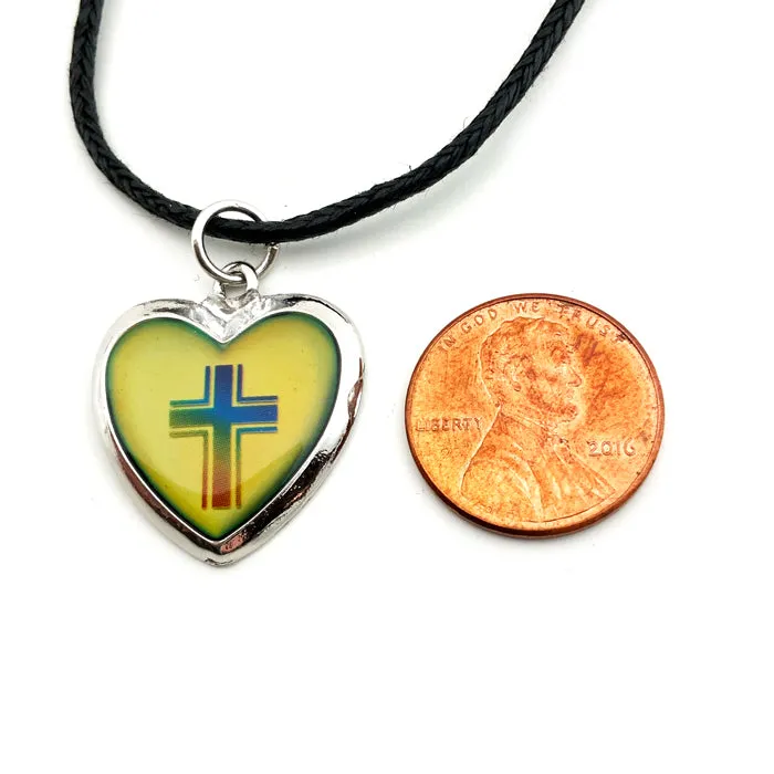 Mood Heart Cross Necklace
