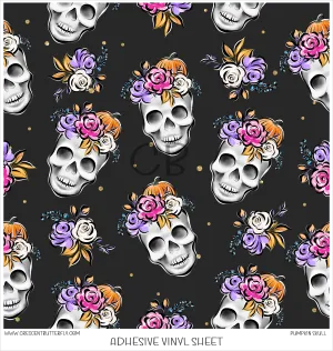 Pumpkin Skull Printed Vinyl Sheet/Wrap
