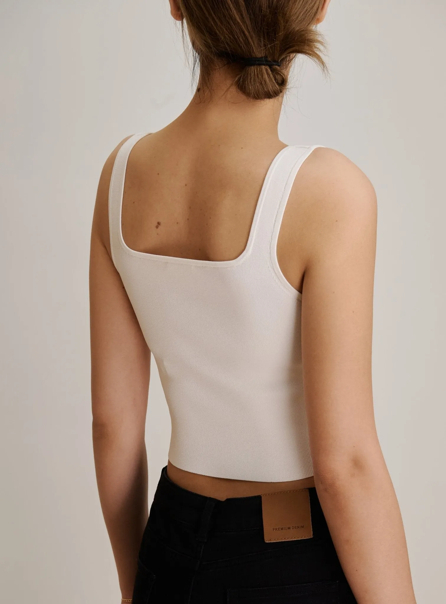ROSEMARY jersey knit top (White)