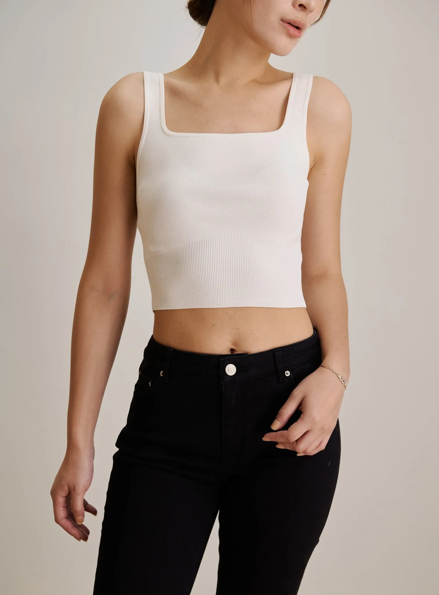 ROSEMARY jersey knit top (White)