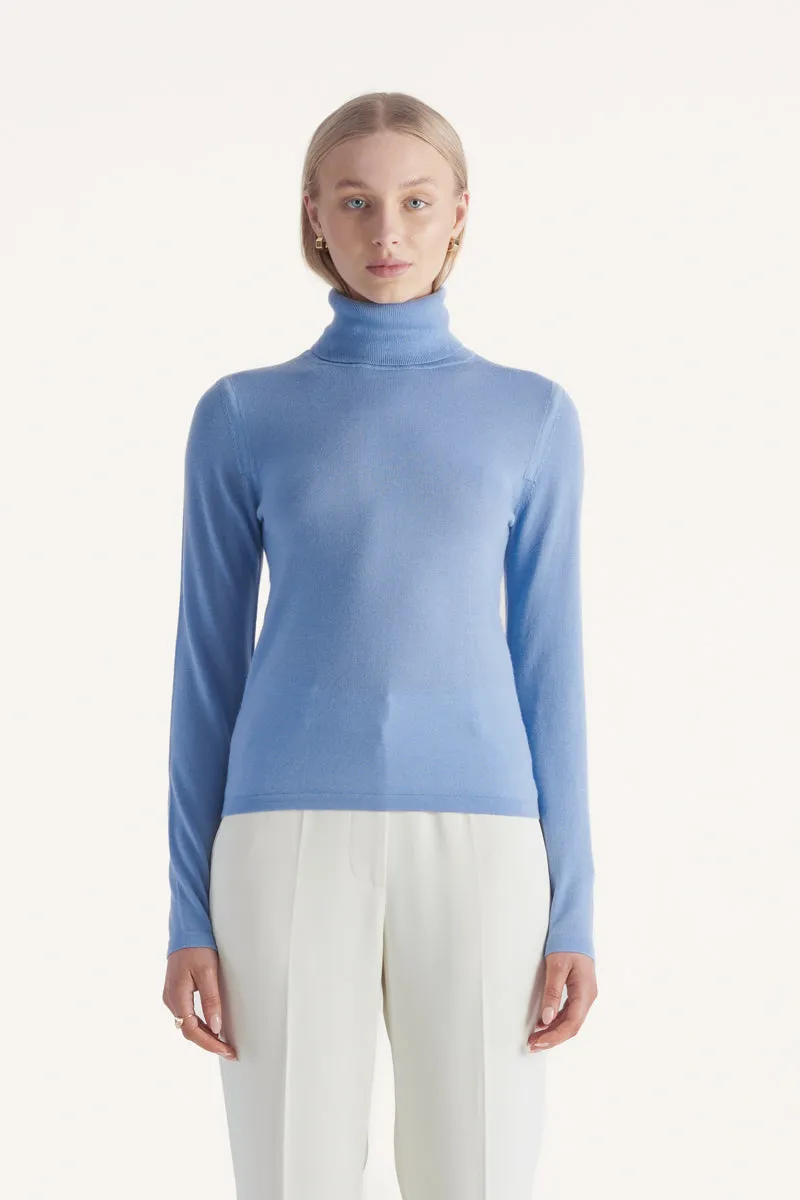 Santana Knit Top Sky Blue