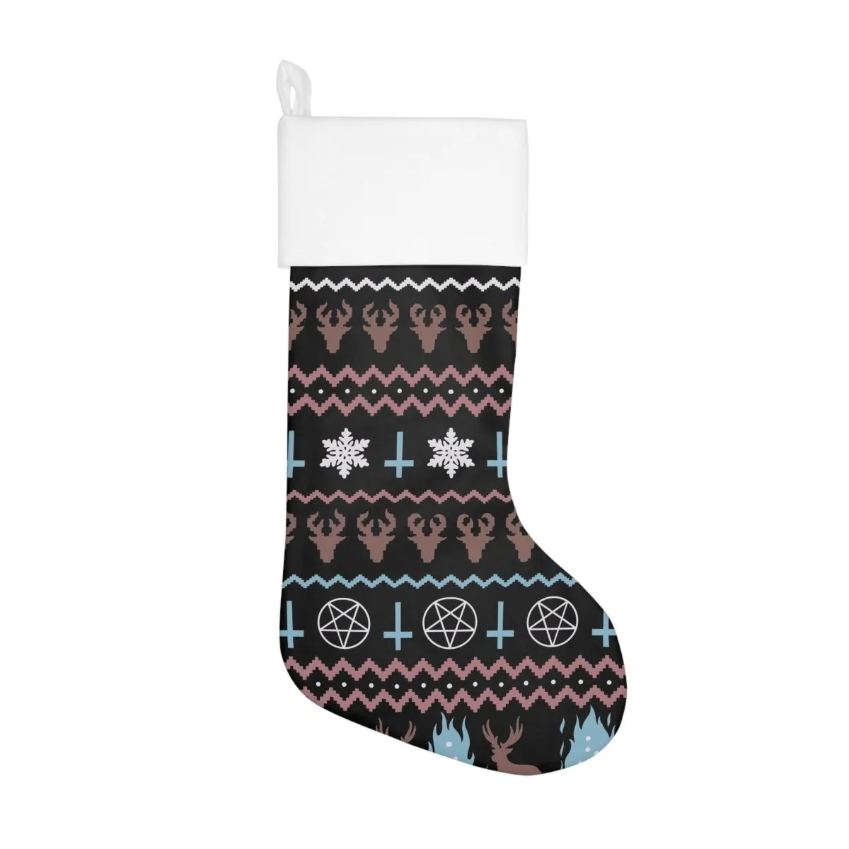 Silent Night Unholy Night Holiday Christmas Stocking