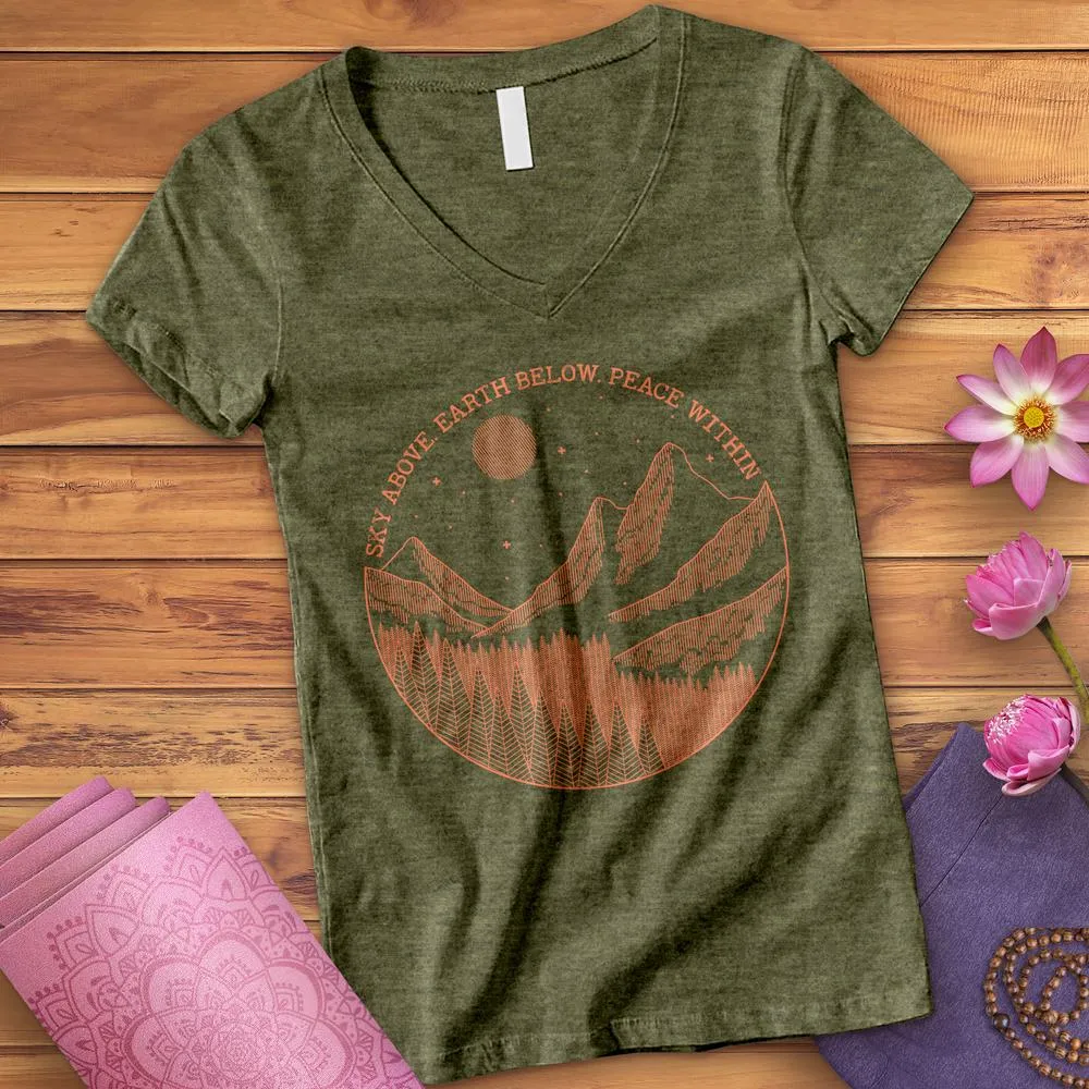 Sky Above Mountain  V-Neck