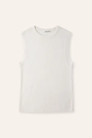 SL silk-blended tank top (White)