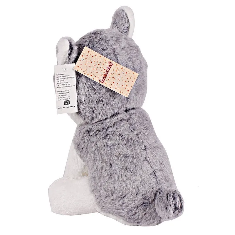 Standing Cute Husky Soft Toy | Height - 30 cm | Grey