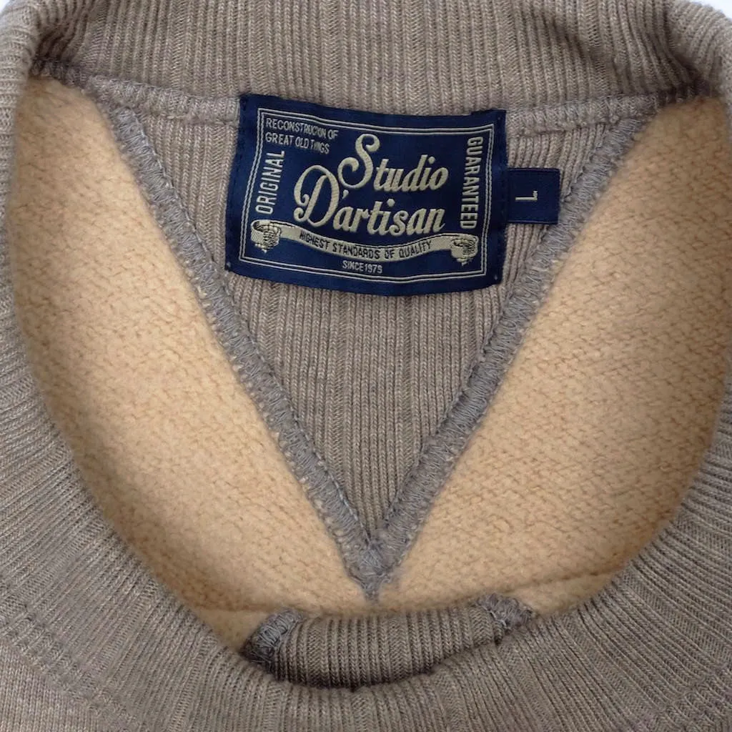 Studio D'Artisan Suvin Gold Loopwheel Crewneck Sweatshirt (Heather Gray)
