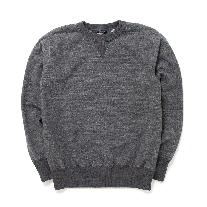 Suvin-Gold Tsuriami Loopwheel Sweatshirt in Heather Black