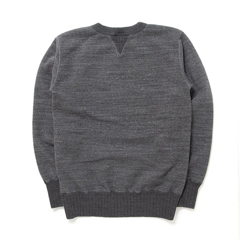 Suvin-Gold Tsuriami Loopwheel Sweatshirt in Heather Black