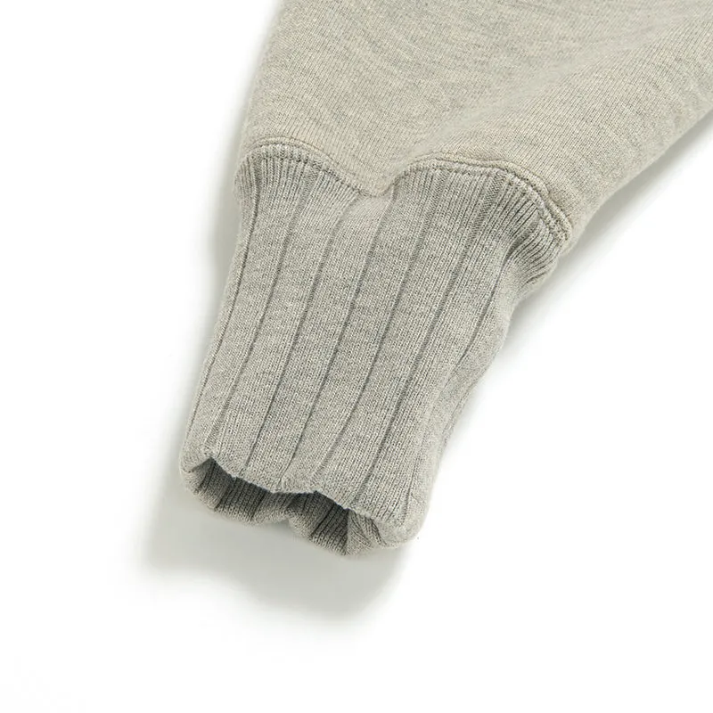 Suvin-Gold Tsuriami Loopwheel Sweatshirt in Heather Black