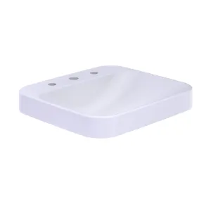 TOTO LT415.8G#01 Arvina Rectangular 20" Bathroom Sink with CEFIONTECT for 8" Center Faucets, Cotton White