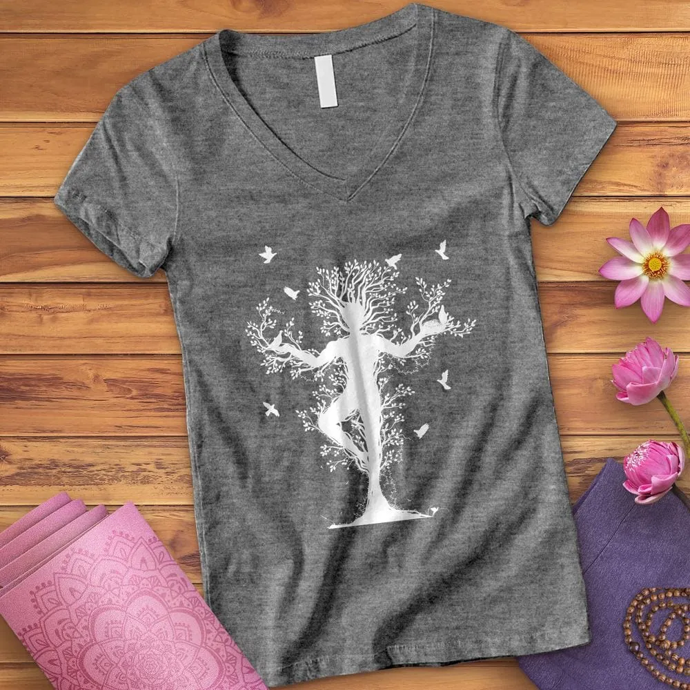 Tree Yoga Pose V-Neck