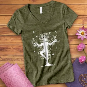 Tree Yoga Pose V-Neck