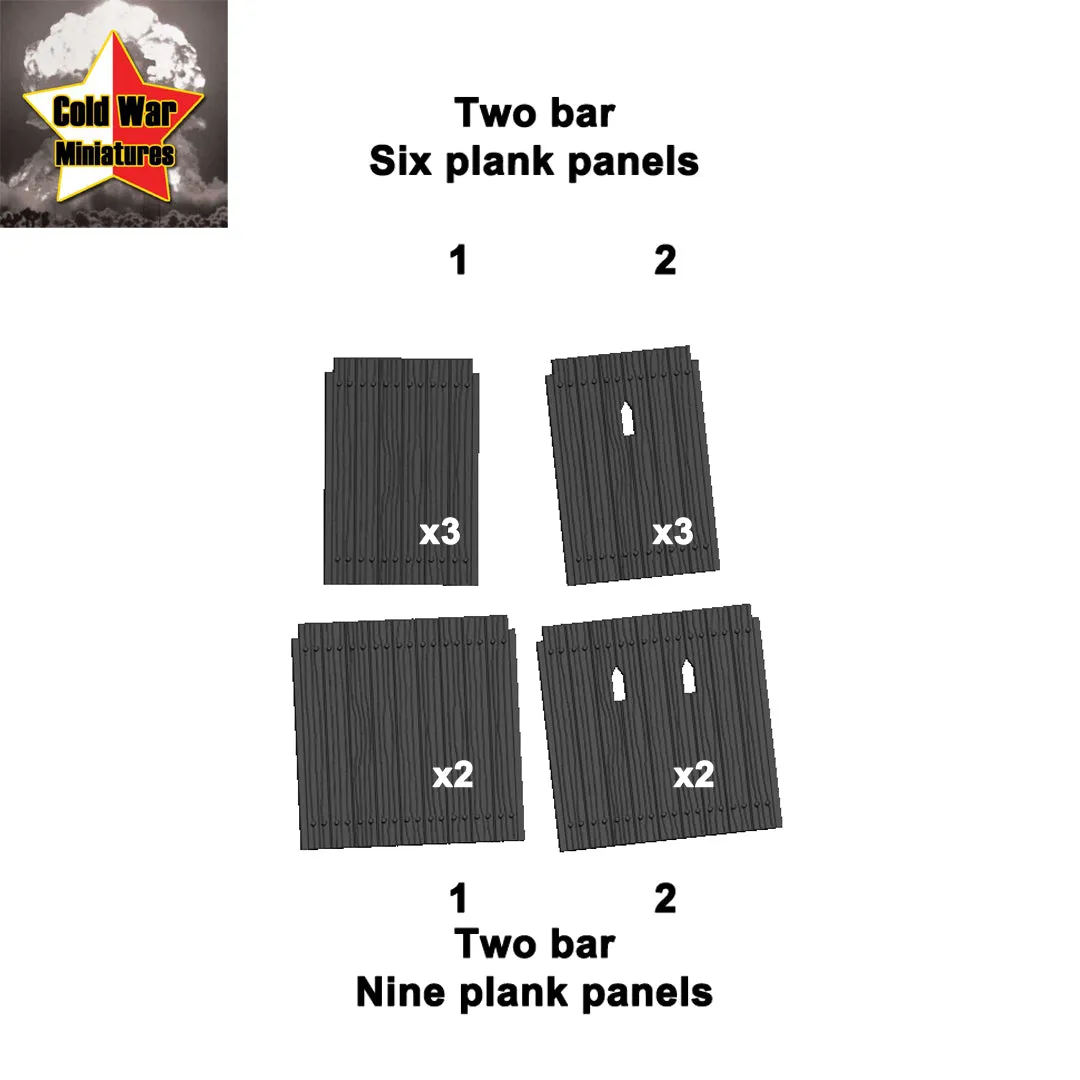 Two bar panels - flat