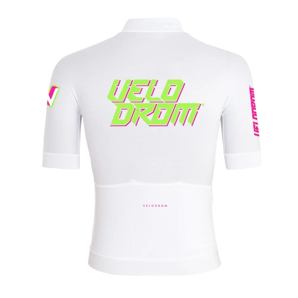 VELODROM RaceDay Jersey SS24 - White/Fluor Pink